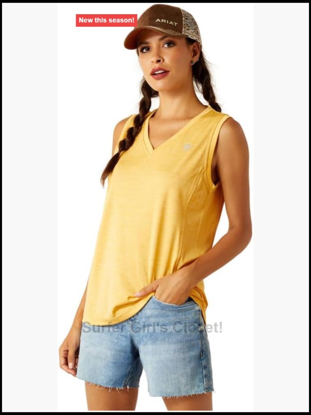 Ariat Women's Laguna Tank Cotton Blend Sleeveless V-Neck Outdoor Top